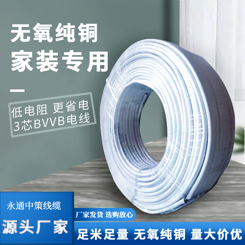 3x1平方 國標(biāo)硬護套 bvvb護套線 3芯銅芯硬護套