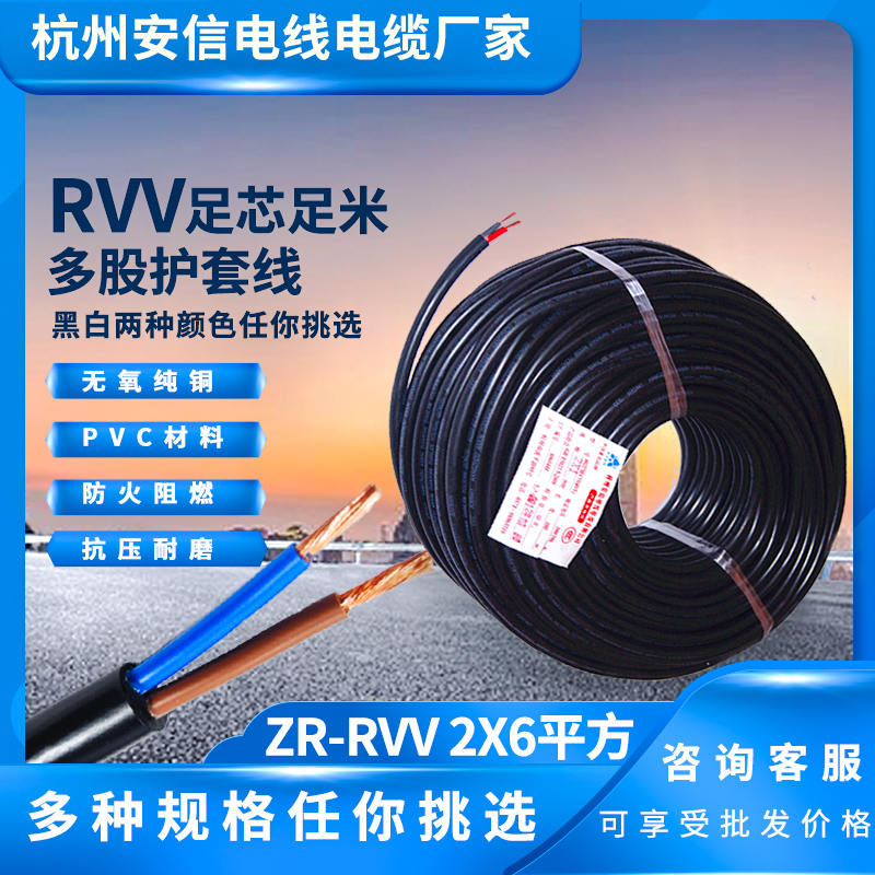 國標RVV2X6 軟護套線 黑色軟護套線 家用電源線